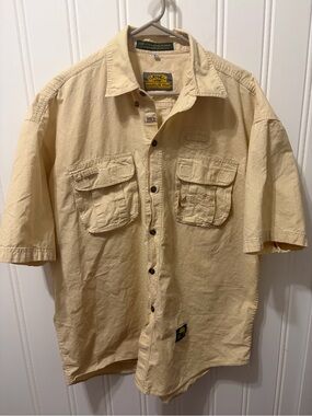 VTG Camel Trophy Adventure Wear Gorpcore Safari Utility Shirt Khaki 3XL